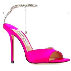 Jimmy Choo 39 Women's Pink Saeda 100 Satin Sandal